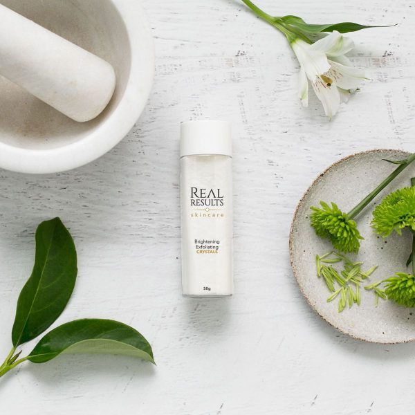 Brightening Exfoliating Crystals - Luxe_Bottle 50g styled